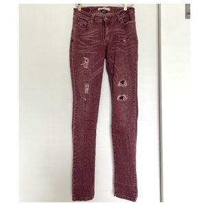 Free People Red distressed jeans denim sz 27 Women